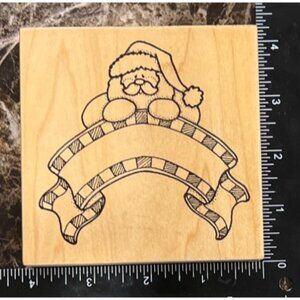 Santa Claus Rubber Stamp Wood Base Darcies S-2202 like new
